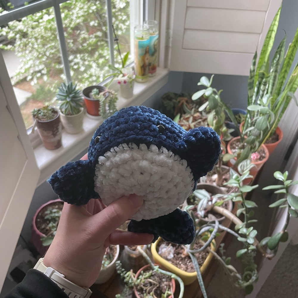 Handmade crocheted whale